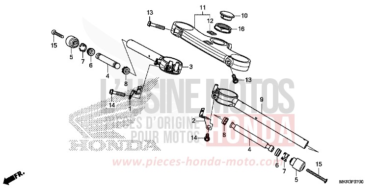 TUYAU DE GUIDON/PONT SUPERIEUR de CBR1000RR SP SP1 SP2 MAT PEARL MORION BLACK (NHC33) 2022
